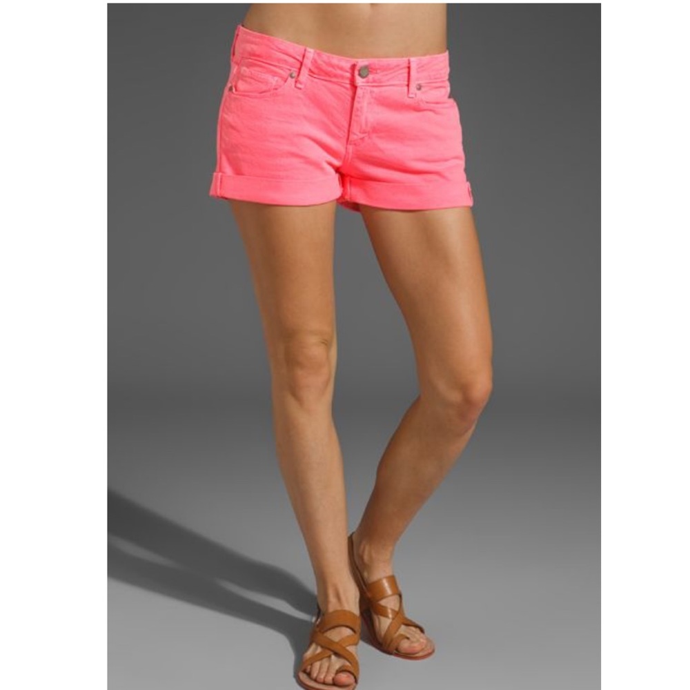PAIGE DENIM Jimmy Jimmy Short in Electric pink